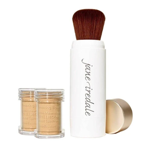 Jane Iredale Amazing Base Refillable Brush And 2 Refill Canisters - Amber SPF20 - Image 6