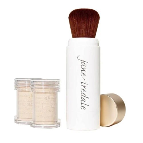 Jane Iredale Amazing Base Refillable Brush And 2 Refill Canisters - Amber SPF20 - Image 8