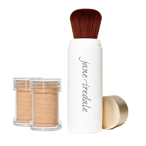 Jane Iredale Amazing Base Refillable Brush And 2 Refill Canisters - Amber SPF20 - Image 16
