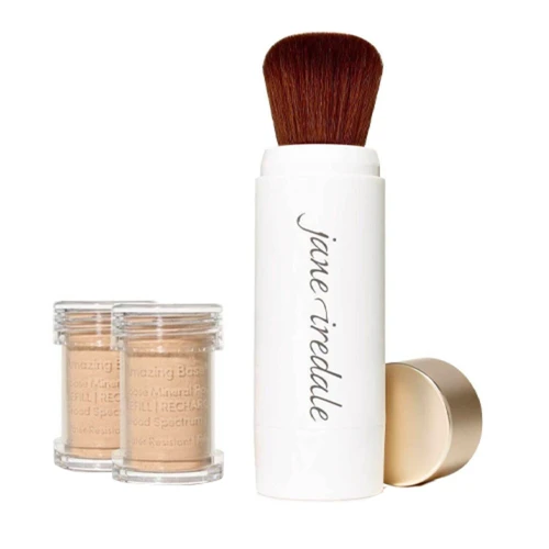 Jane Iredale Amazing Base Refillable Brush And 2 Refill Canisters - Amber SPF20 - Image 7