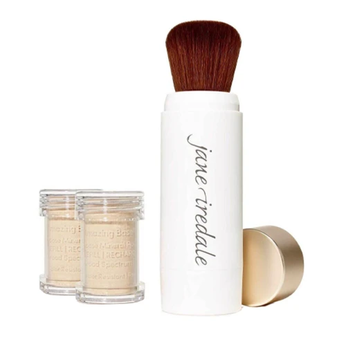 Jane Iredale Amazing Base Refillable Brush And 2 Refill Canisters - Amber SPF20 - Image 10