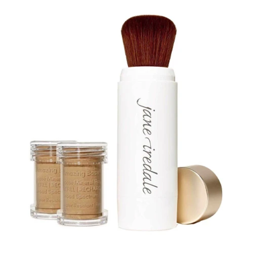 Jane Iredale Amazing Base Refillable Brush And 2 Refill Canisters - Amber SPF20 - Image 2