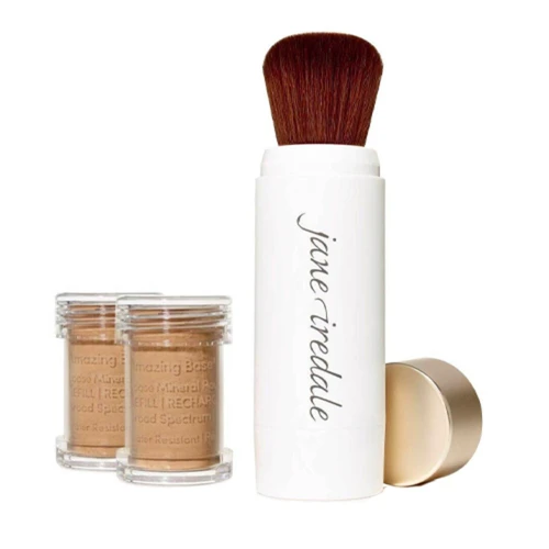 Jane Iredale Amazing Base Refillable Brush And 2 Refill Canisters - Amber SPF20 - Image 4